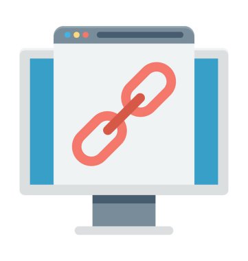 Geri bağlantısı renkli vektör simgesi