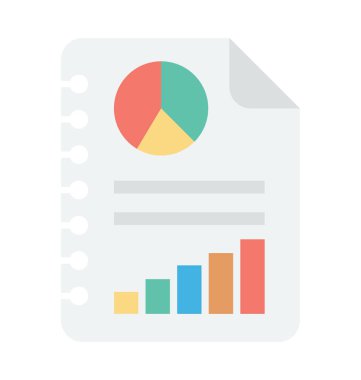 Grafik rapor renkli vektör simgesi