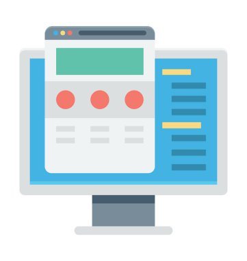 İçerik yazma renkli vektör simgesi