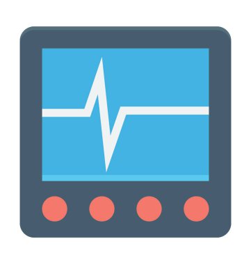 EKG makinesi renkli vektör simgesi