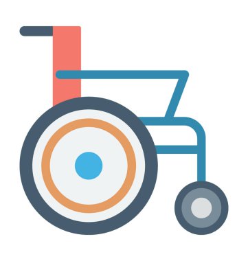 Tekerlekli sandalye renkli vektör simgesi