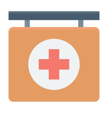 Hastane işaret kurulu renkli vektör simgesi