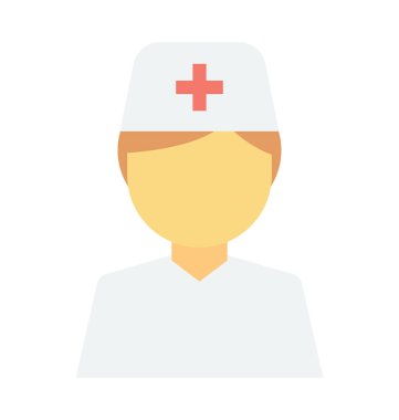 Hemşire renkli vektör simgesi