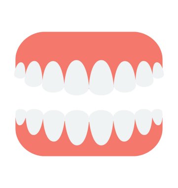 Diş renkli vektör simgesi