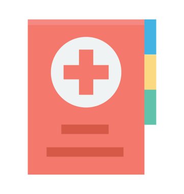 Tıbbi kitap renkli vektör simgesi