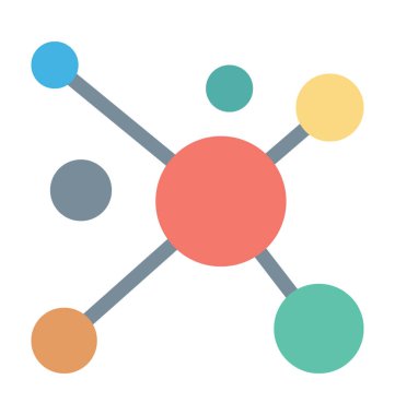 Atom renkli vektör simgesi