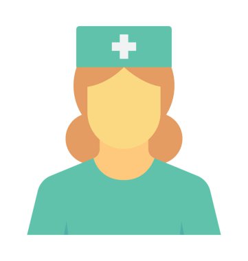 Hemşire renkli vektör simgesi