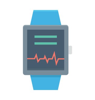 Kalp atışı izle renkli vektör simgesi