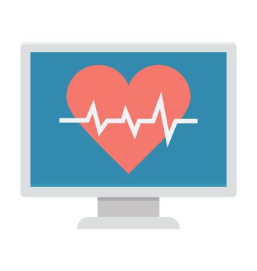 EKG monitör renkli vektör simgesi
