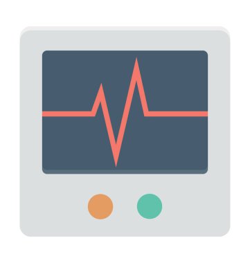 EKG makinesi renkli vektör simgesi