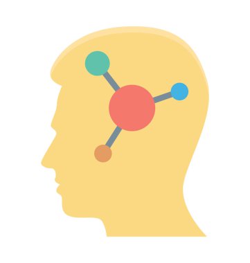 İnsan kafası renkli vektör simgesi