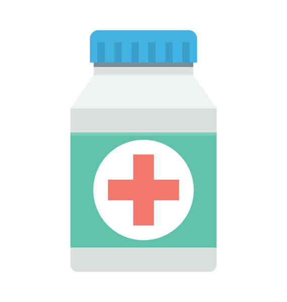 Medicine Jar Colored Vector Icon