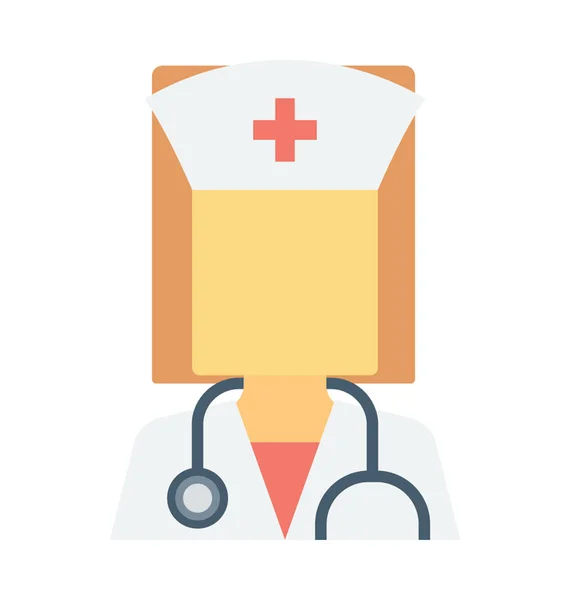 Lady Doctor Vector Color Icono — Vector de stock