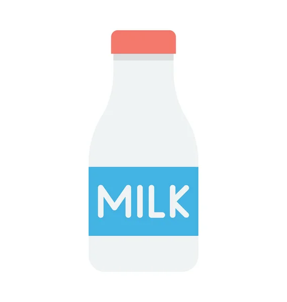 Milk Bottle Colored Vector Icon — Stock Vector