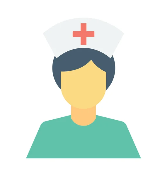 Verpleegkundige Gekleurde Vector Icon — Stockvector