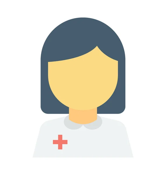 Lady Doctor Vector Color Icono — Vector de stock