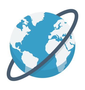 Dünya geniş renkli vektör simgesi