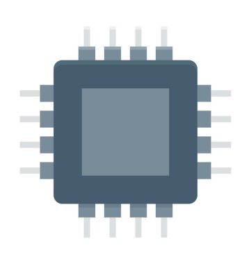 İşlemci çip renkli vektör simgesi