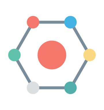 Molekül renkli vektör simgesi