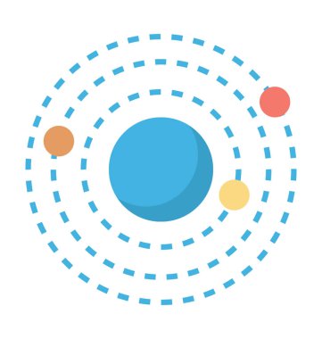 Güneş sistemi renkli vektör simgesi