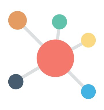 Atom renkli vektör simgesi