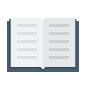 Açık kitap renkli vektör simgesi