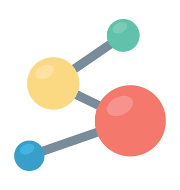 Atom renkli vektör simgesi