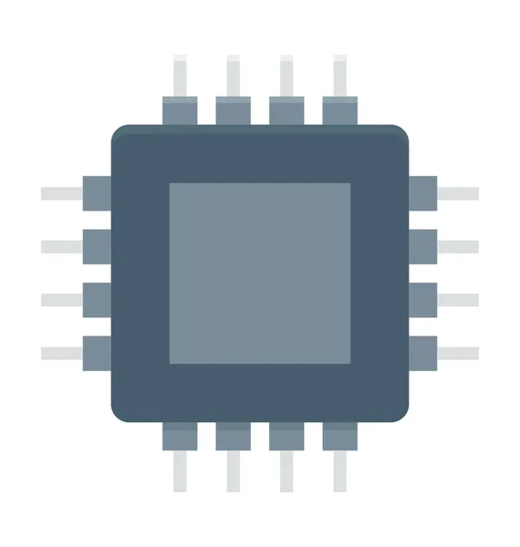 Icona Vettoriale Colorata Del Chip Del Processore — Vettoriale Stock
