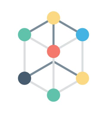 Molekül renkli vektör simgesi