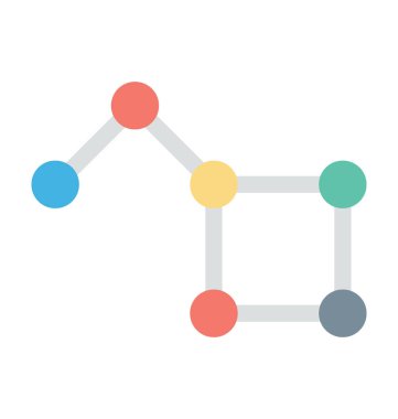 Molekül renkli vektör simgesi