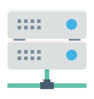 Ağ sunucu renkli vektör simgesi