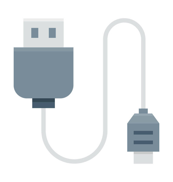 Data Cable Colored Vector Icon