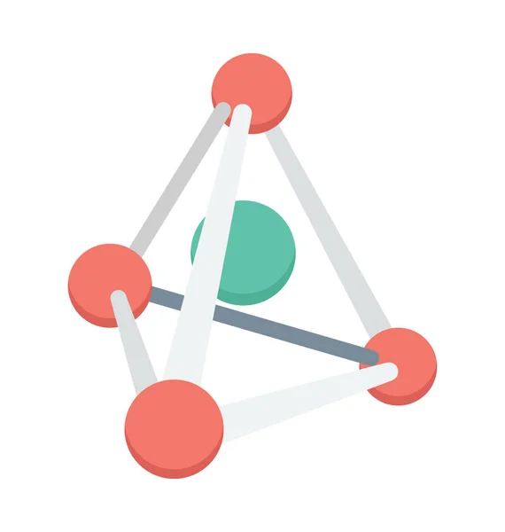 Atom Färgad Vektor Icon — Stock vektor