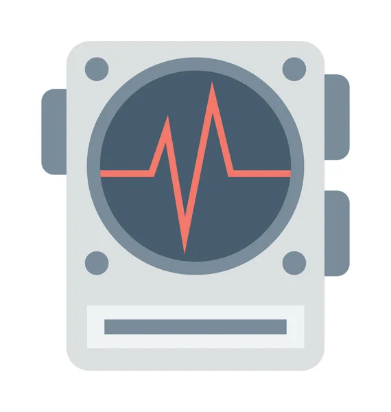 Ecg Maschine Farbiges Vektorsymbol — Stockvektor