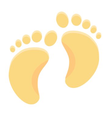 Bebek ayak renkli vektör simgesi 