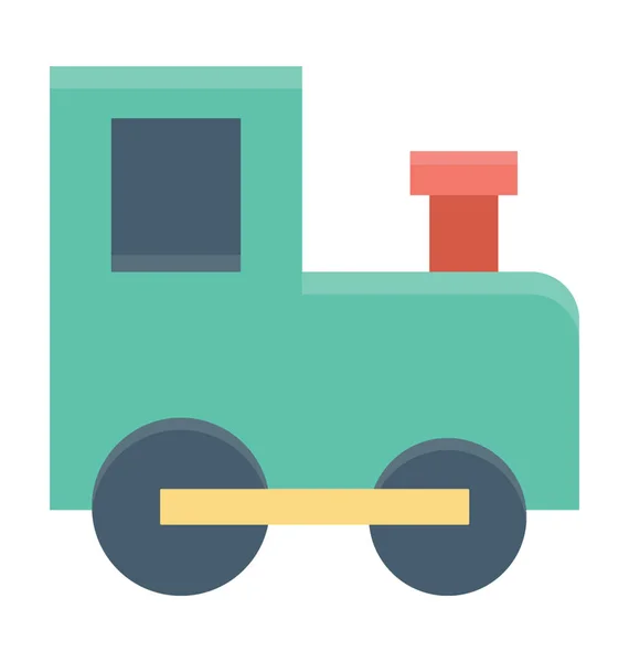 Toy Train Colored Vector Icon — Stock Vector