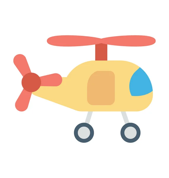 Helicopter Toy Colored Vector Icon — Stock Vector