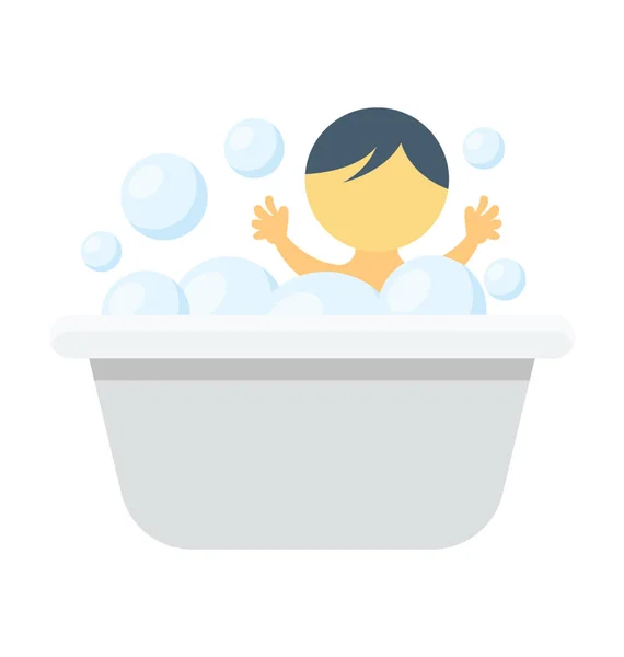 Baby Bath Färgad Vektor Symbol — Stock vektor