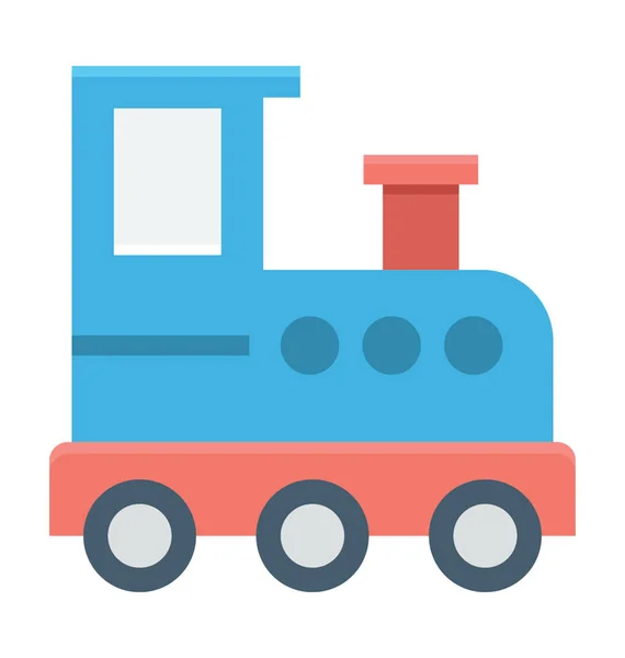 Trem Brinquedo Colorido Vetor Ícone — Vetor de Stock