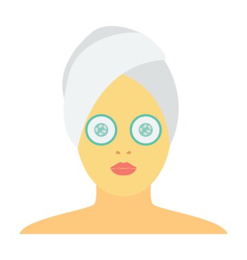 Kadın yüz renkli vektör simgesi