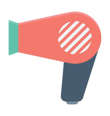 Saç kurutma makinesi renkli vektör simgesi