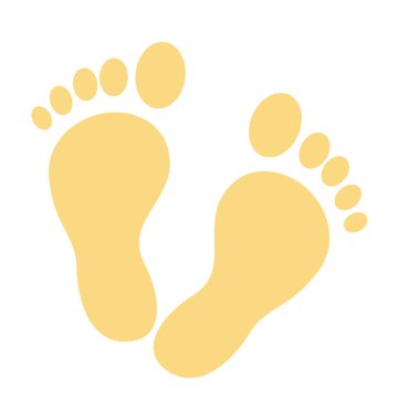 Ayak izi renkli vektör simgesi