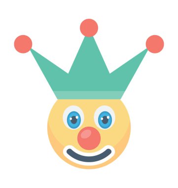 Joker yüz renkli vektör simgesi