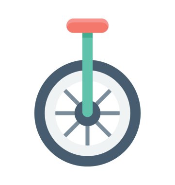 Tek tekerlekli sirk bisikletine renkli vektör simgesi