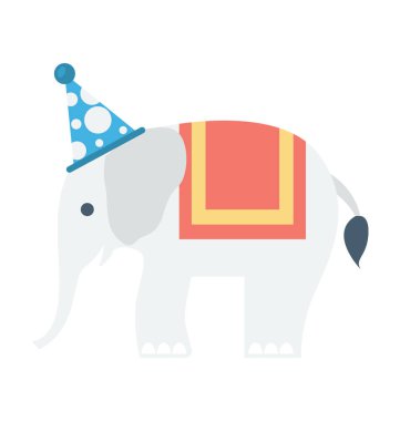 Sirk fil renkli vektör simgesi