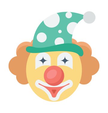 Joker yüz renkli vektör simgesi