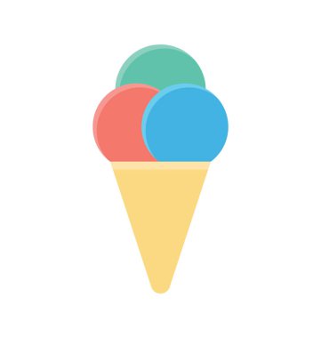 Buz koni renkli vektör simgesi