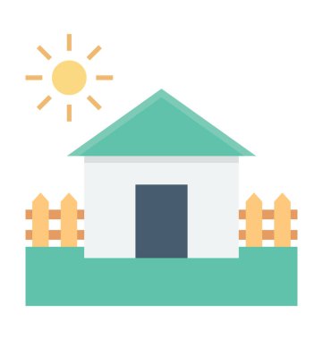 Çiftlik evi renkli vektör simgesi