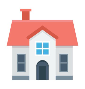 Müstakil ev renkli vektör simgesi