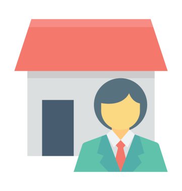 Emlakçı renkli vektör simgesi